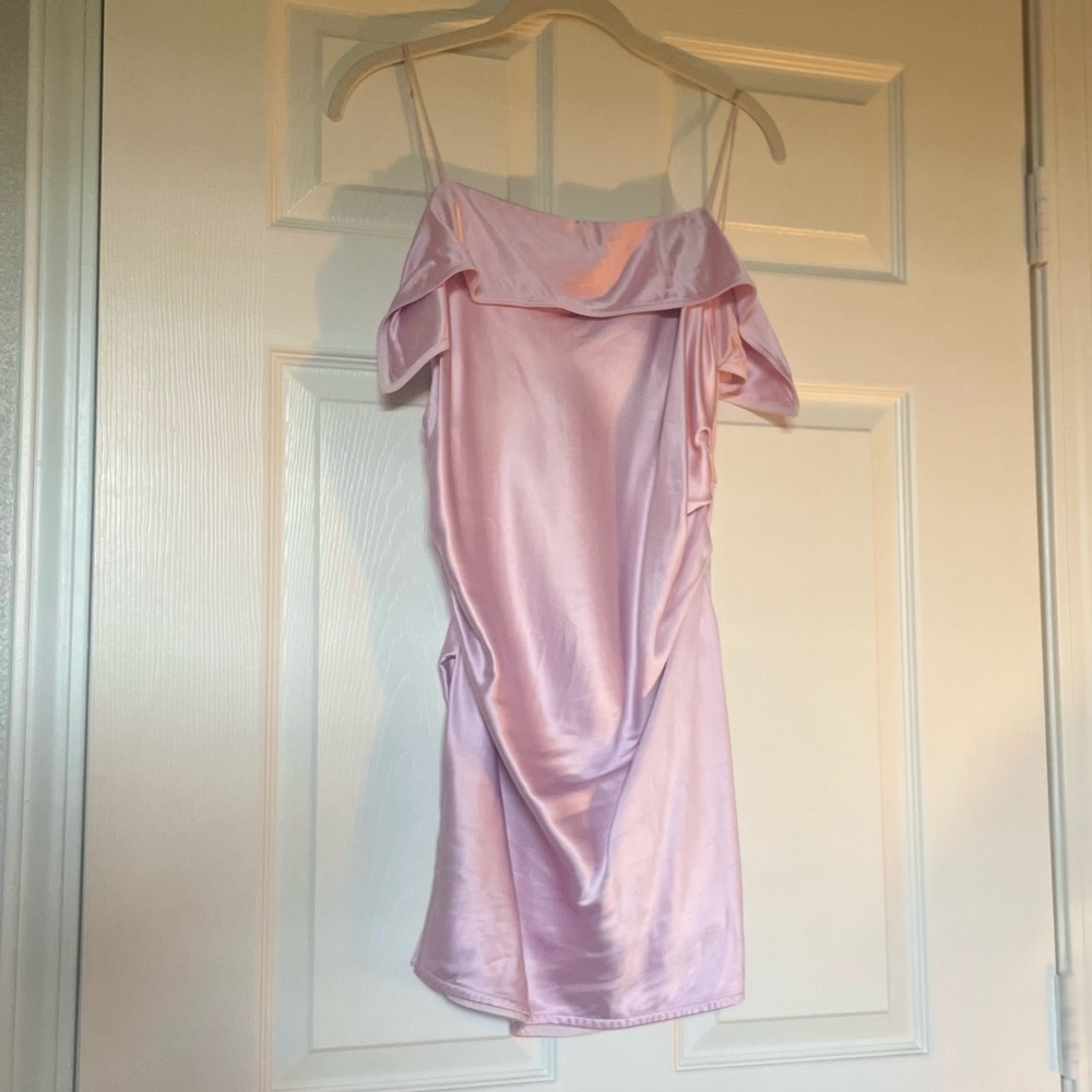 Helmut Lang Drape Satin Top, Pink, Size 10